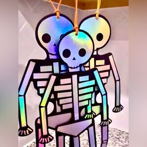 Meri Meri Halloween Iridescent Holographic Skeletons-Set of 7